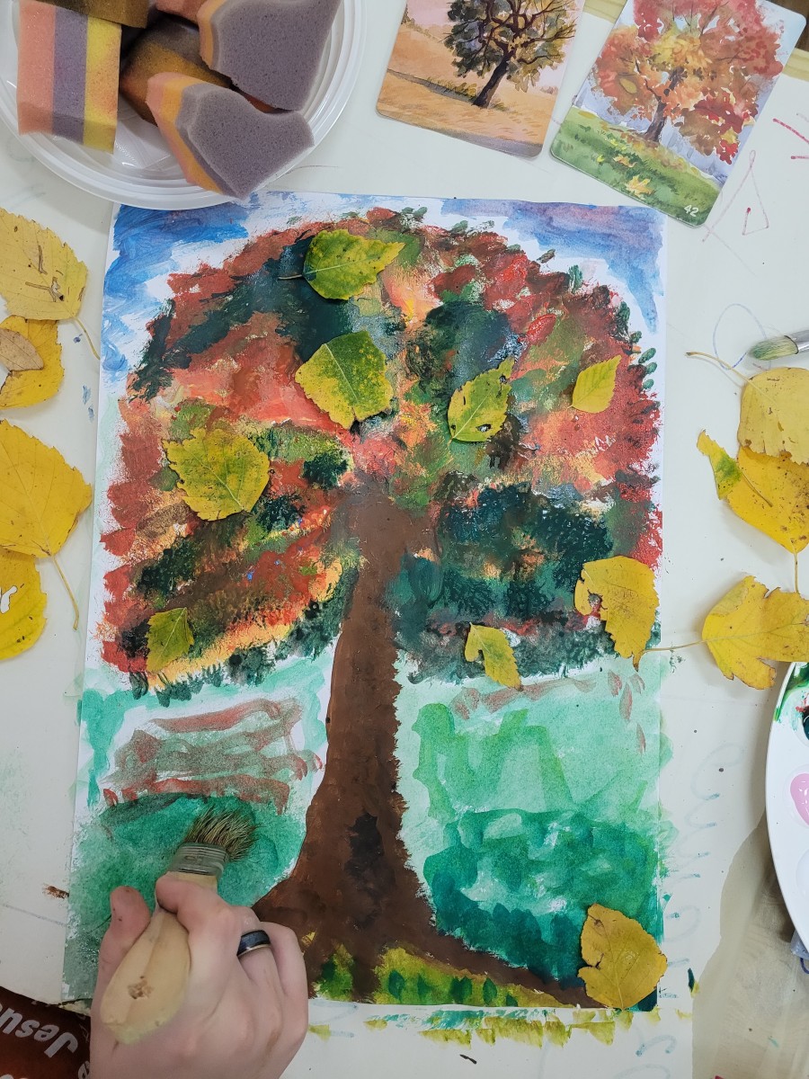 Арт-терапевтическое занятие «Осеннее дерево»
